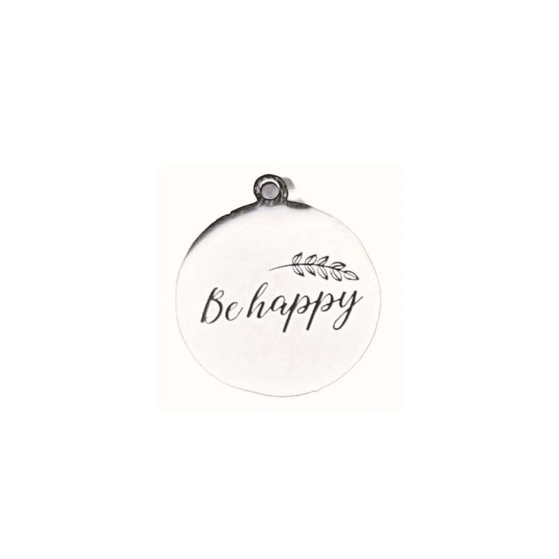 Be Happy Charm - - LadybugfeetDesigns -