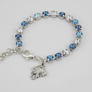 Manta Ray Faceted Crystal Bracelet, Silver - - LadybugfeetDesigns -