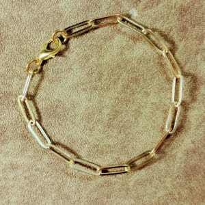 Gold Paperclip Chain Bracelet - - LadybugfeetDesigns -