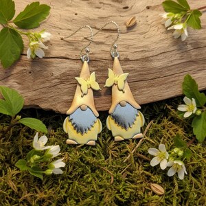 Boho Gnome hook earrings - Gold Filled hooks - - LadybugfeetDesigns -