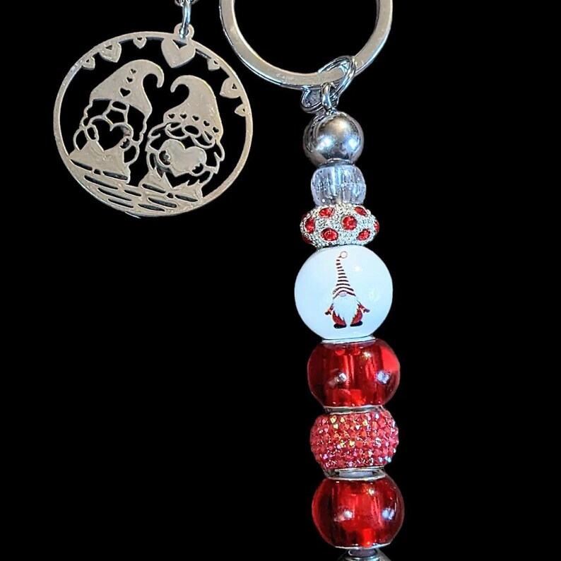 Gnome Couple Keychain/Purse Clip - - LadybugfeetDesigns -