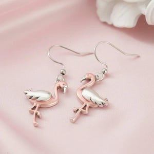 Rustic Flamingo Hook Earrings - - LadybugfeetDesigns -