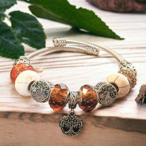 Tree of Life Euro Cuff Wrap Bracelet, Silver - - LadybugfeetDesigns -
