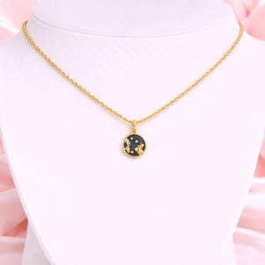 Blue Enamel Zodiac Pendant Necklace, Gold - 20 inches - - LadybugfeetDesigns -