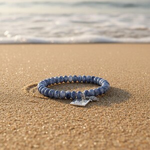 Sandy Toes and Salty Kisses Beaded Stretch Bracelet - - LadybugfeetDesigns -