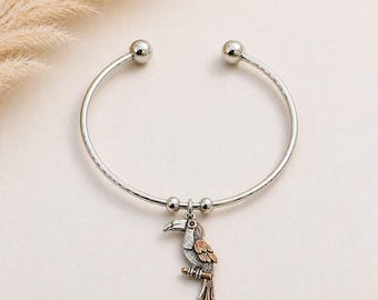 Toucan Euro Bangle Cuff, Silver