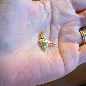 Manta Ray Necklace, Gold - 20 inches - - LadybugfeetDesigns -