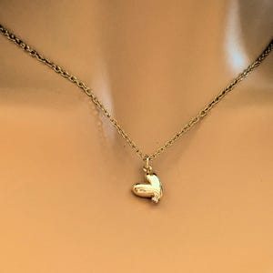Heart necklace, Gold - 20 inch - - LadybugfeetDesigns -