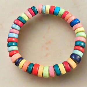 Multi Colored Unisex stretch bracelet - - LadybugfeetDesigns -