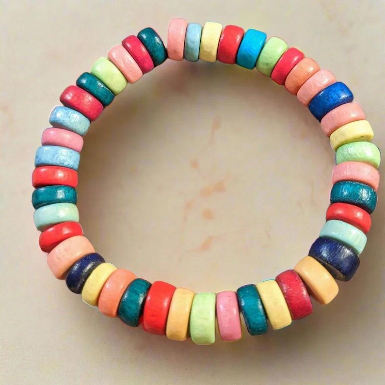 Multi Colored Unisex stretch bracelet - - LadybugfeetDesigns -