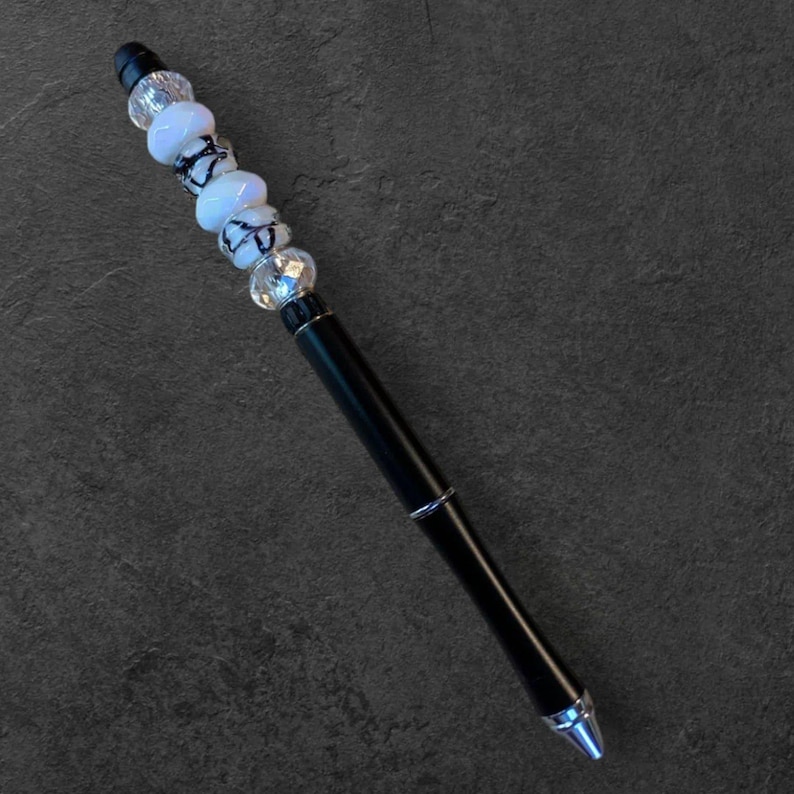 Black/White Crystal Gift Pen - - LadybugfeetDesigns -