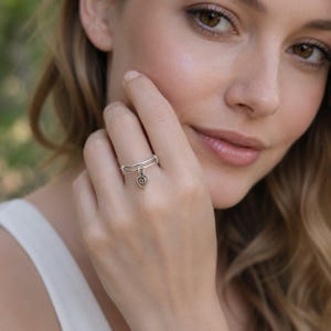 Heart Swirl Expandable Charm Ring - - LadybugfeetDesigns -