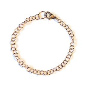 Rose Gold Small Rolo Charm Bracelet Base - D.i.y. - Build Your Charm Bracelet! - - LadybugfeetDesigns -