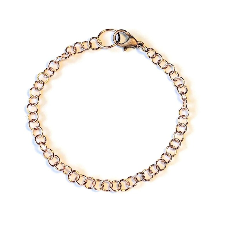 Rose Gold Small Rolo Charm Bracelet Base - D.i.y. - Build Your Charm Bracelet! - - LadybugfeetDesigns -