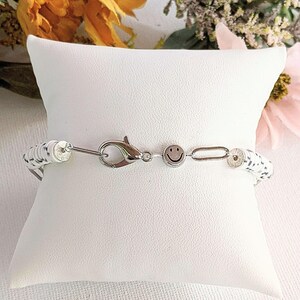 Salt & Pepper Smiley Stainless Steel Paperclip Chain Bracelet - - LadybugfeetDesigns -