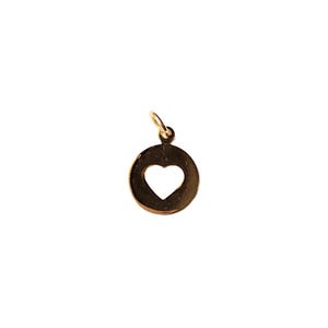 Gold Heart Cut Out Charm - - LadybugfeetDesigns -