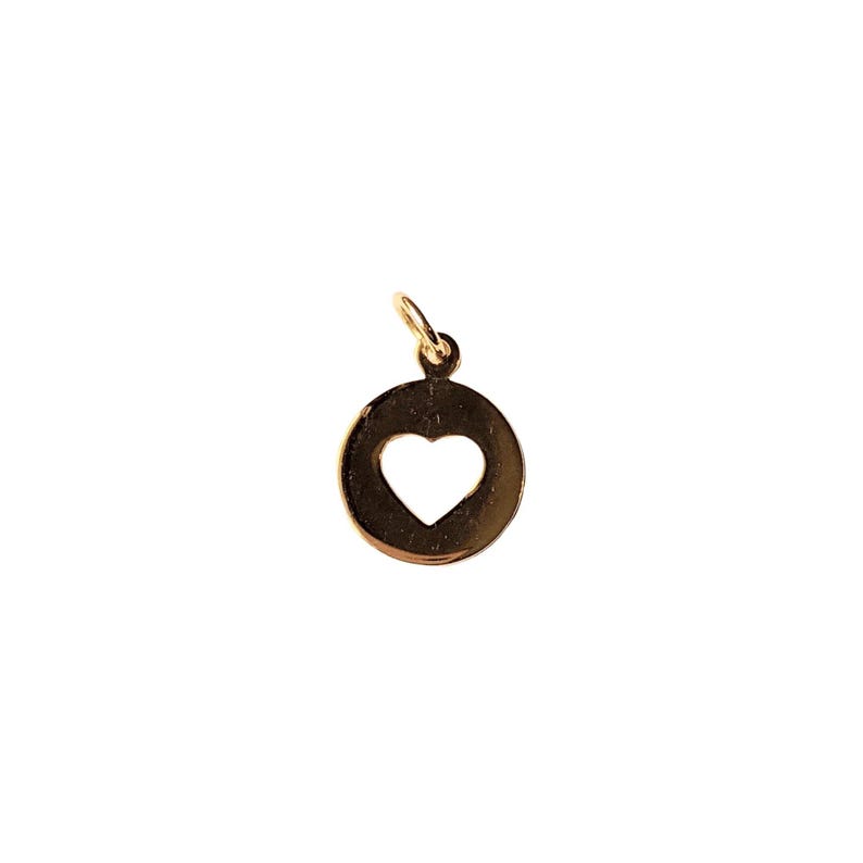 Gold Heart Cut Out Charm - - LadybugfeetDesigns -