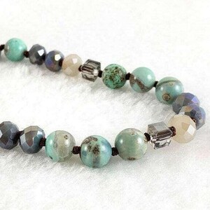 Sea Turtle Semi-Precious Gemstone Necklace - 36 inch - - LadybugfeetDesigns -