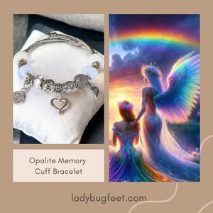 Easy Wrap Memorial Cuff Bracelet, Silver - - LadybugfeetDesigns -
