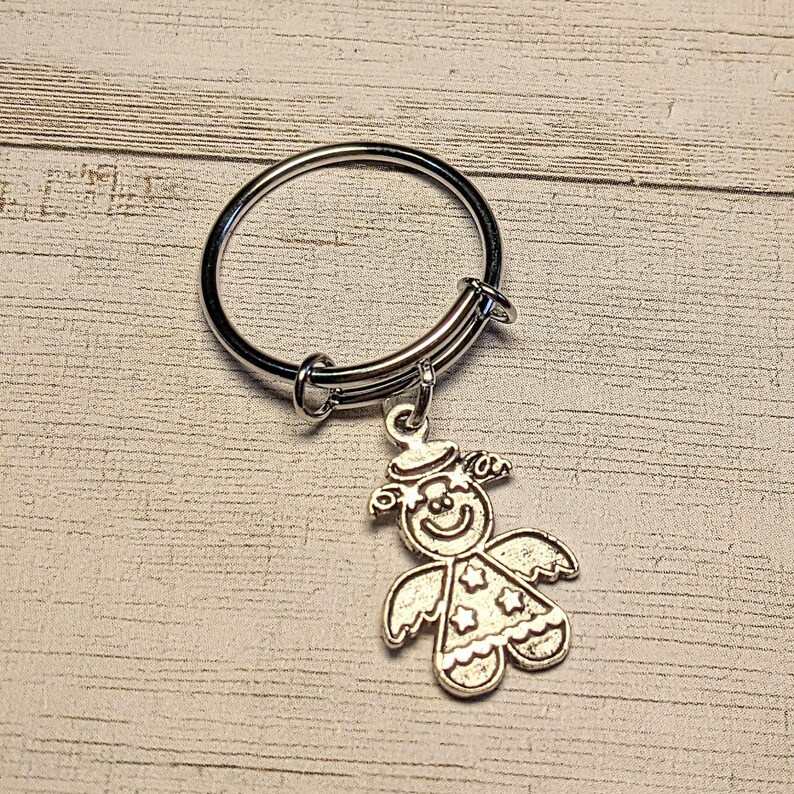 Gingerbread Angel Expandable Charm Ring - - LadybugfeetDesigns -