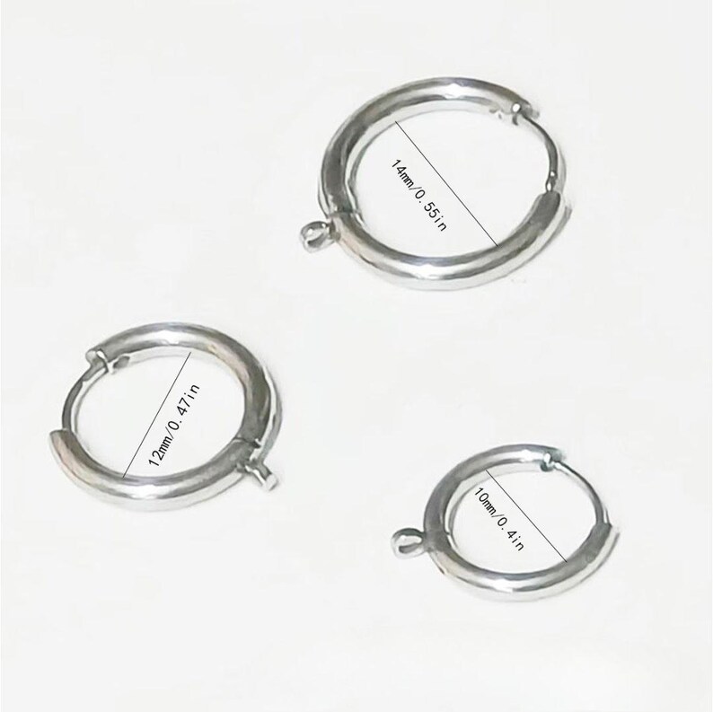 Sparkly CZ Star Hoop earrings, Silver - 10mm - - LadybugfeetDesigns -