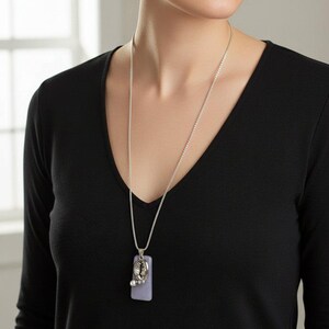 Manatee with Calf Tag necklace, Silver - 30 inch - - LadybugfeetDesigns -