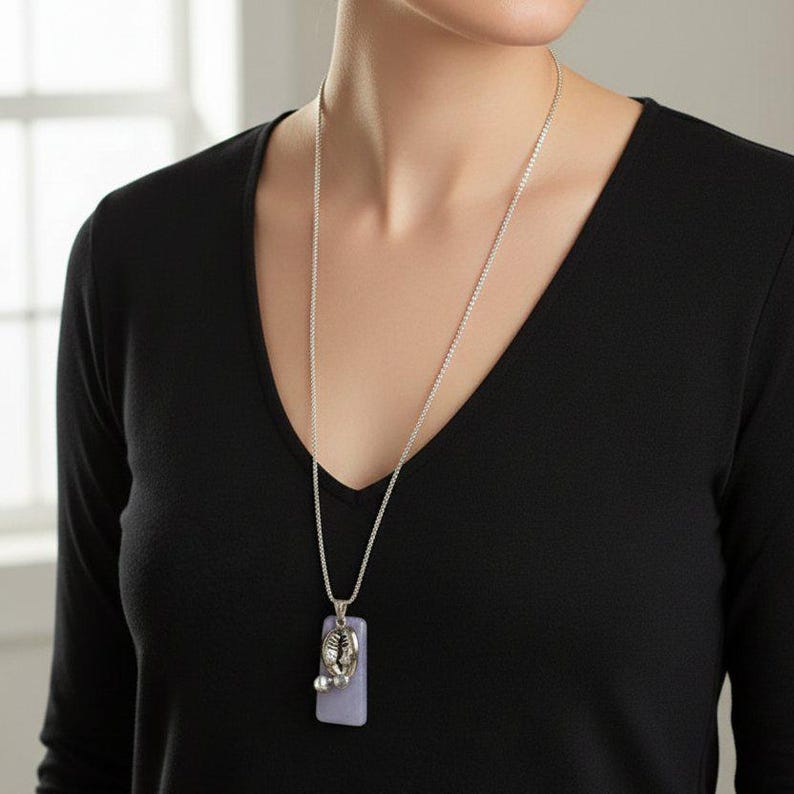 Manatee with Calf Tag necklace, Silver - 30 inch - - LadybugfeetDesigns -