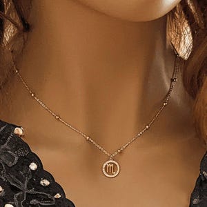 CZ Zodiac Symbol Necklace, Gold - 18 inch - - LadybugfeetDesigns -