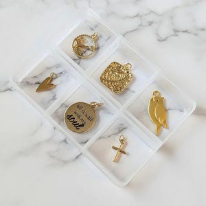 All is Well With My Soul Mini Charm Box - 6 pc., Gold - - LadybugfeetDesigns -