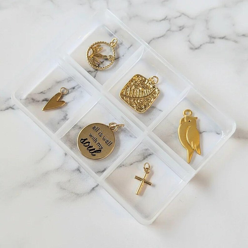 All is Well With My Soul Mini Charm Box - 6 pc., Gold - - LadybugfeetDesigns -