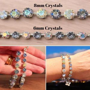 Koi Pendant Faceted Crystal Bracelet, Silver - - LadybugfeetDesigns -