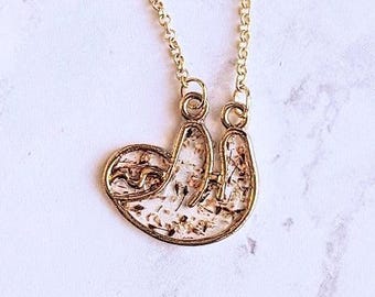 Adorable Dried Flower Tree Sloth - Yellow or Rose Gold