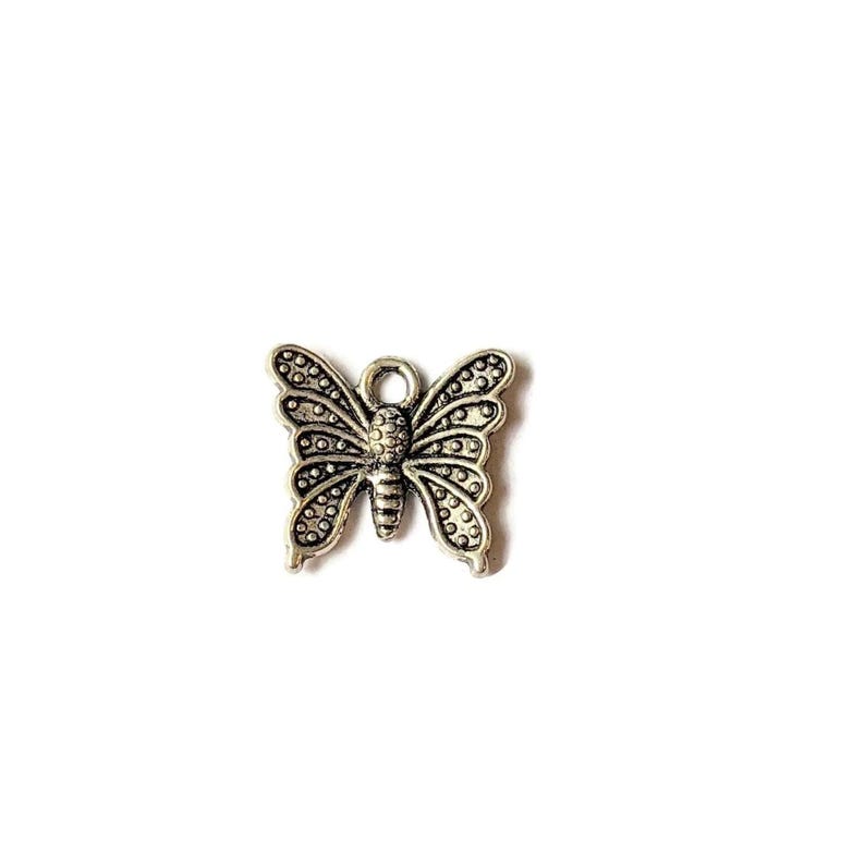 Silver Butterfly Charm II - - LadybugfeetDesigns -