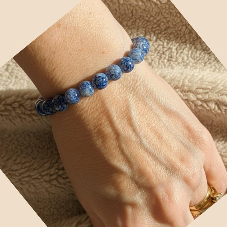 Painted Koi Beaded Stretch Bracelet - - LadybugfeetDesigns -