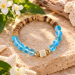 Bracciale diffusore con gemma di quarzo Mystic Aura blu iridescente, oro o argento