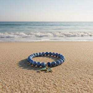 Seahorse Starfish Beaded Stretch Bracelet - - LadybugfeetDesigns -