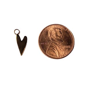 Gold Flat Heart Charm - - LadybugfeetDesigns -