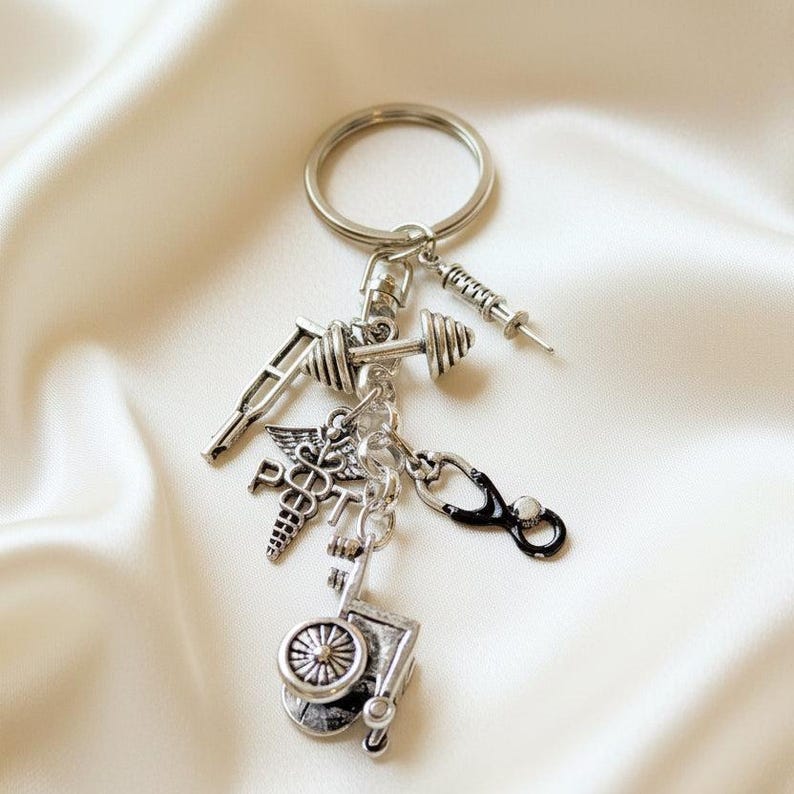 Physical Therapist Keychain - - LadybugfeetDesigns -