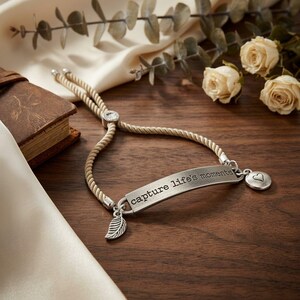 Capture Life's Moments Twisted Rope Bolo Bracelet - - LadybugfeetDesigns -