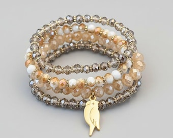 Parrot Champagne Stretch Bracelet Stack