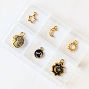 Celestial Mini Charm Box - 6 pc., Gold - - LadybugfeetDesigns -