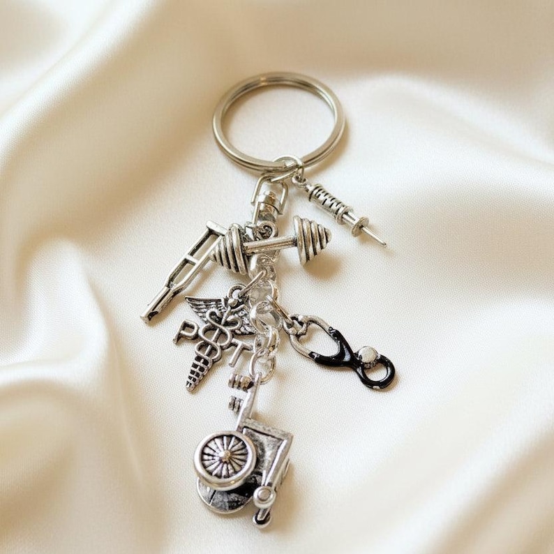 Physical Therapist Keychain - - LadybugfeetDesigns -