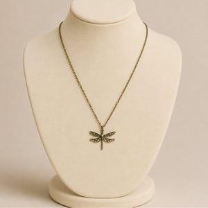 Dragonfly Boho Necklace, Antique Bronze - 18 inches - - LadybugfeetDesigns -