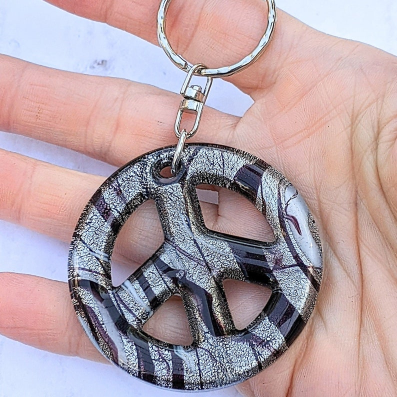 Peace Sign Keychain/Purse Clip - Peace Sign Keychain - LadybugfeetDesigns - Keychains