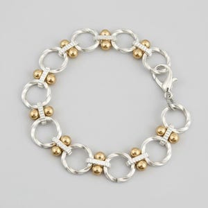 Chunky Two-Tone Chain Bracelet - - LadybugfeetDesigns -