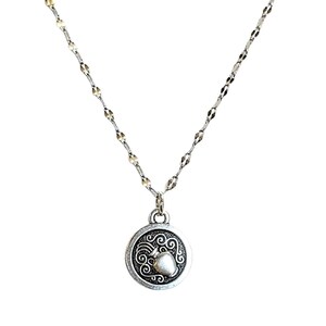 Double Sided Zodiac Coin Necklace, Silver - 24 inch - - LadybugfeetDesigns -