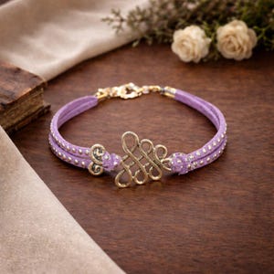 Unalome/Triple Infinity Beaded Suede Bracelet - - LadybugfeetDesigns -