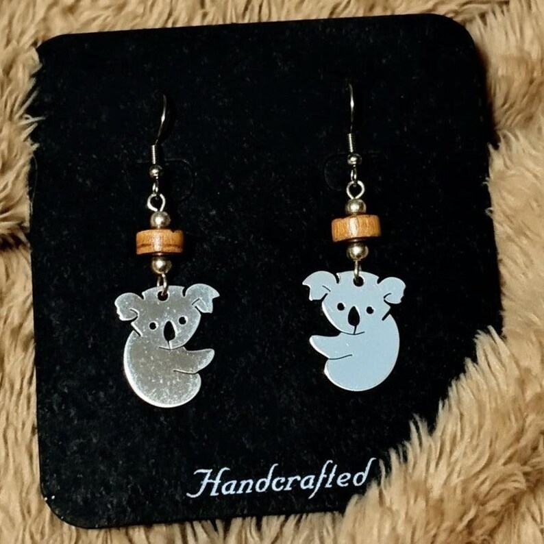 KOALA Bear Earrings - - LadybugfeetDesigns -