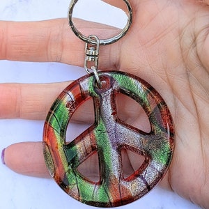 Peace Sign Keychain/Purse Clip - Peace Sign Keychain - LadybugfeetDesigns - Keychains