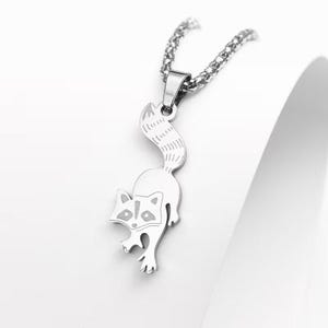 Racoon Necklace, 24 inches - Silver or Gold - - LadybugfeetDesigns -